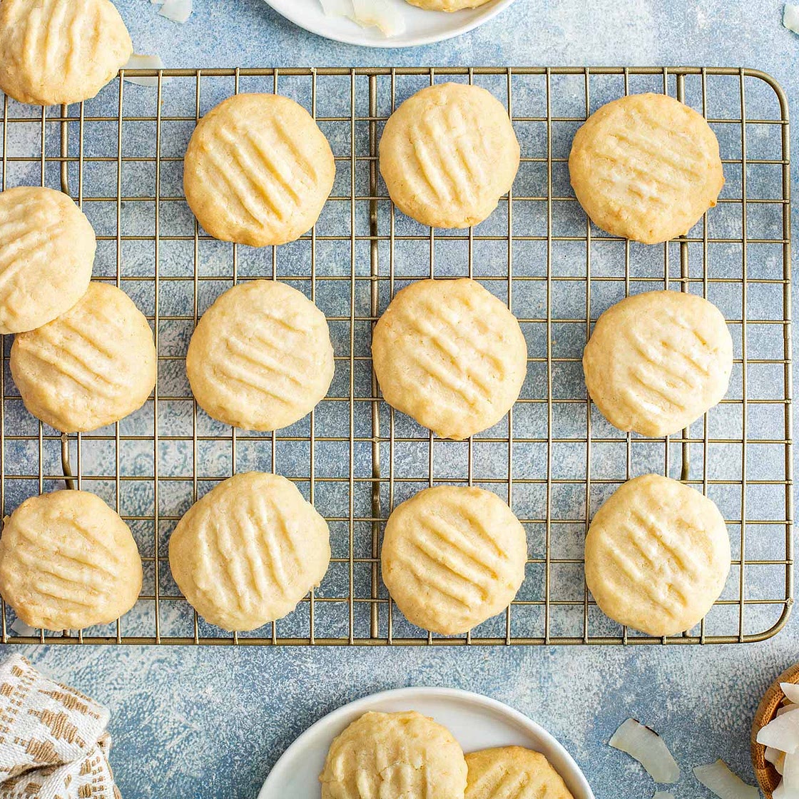 Coconut Whipped Shortbread Cookies