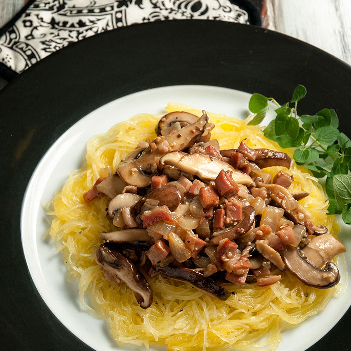 Spaghetti Squash with Creamy Mushroom Sauce Recipe