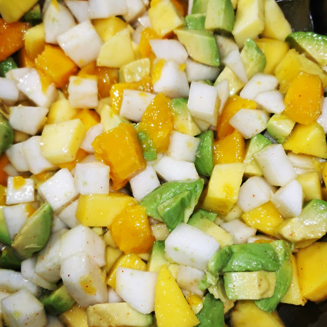 Mango Turnip and avocado salad
