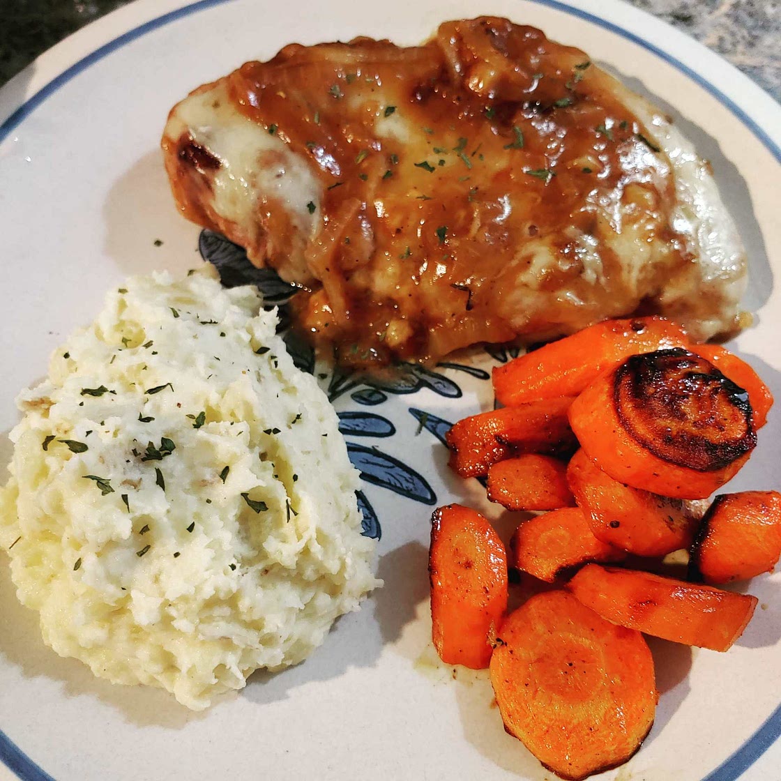 One Pan French Onion Smothered Pork Chops