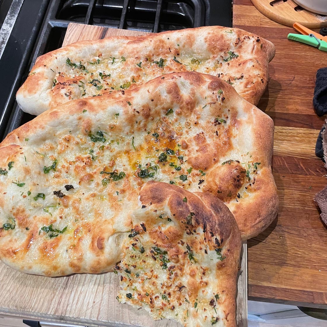Garlic and Coriander Naan Breads
