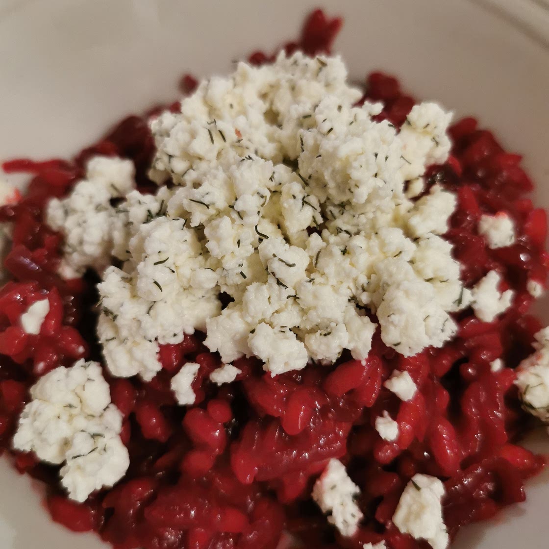 Beetroot risotto with feta