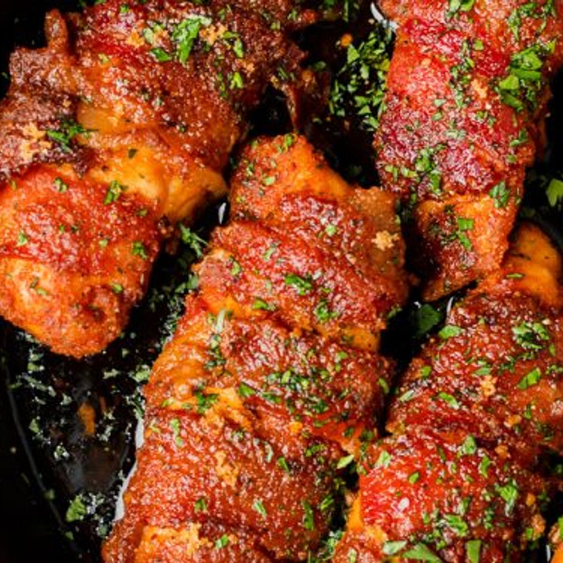 Keto Brown Sugar Bacon Wrapped Chicken