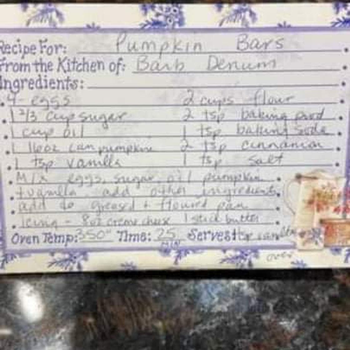 Pumpkin Bars