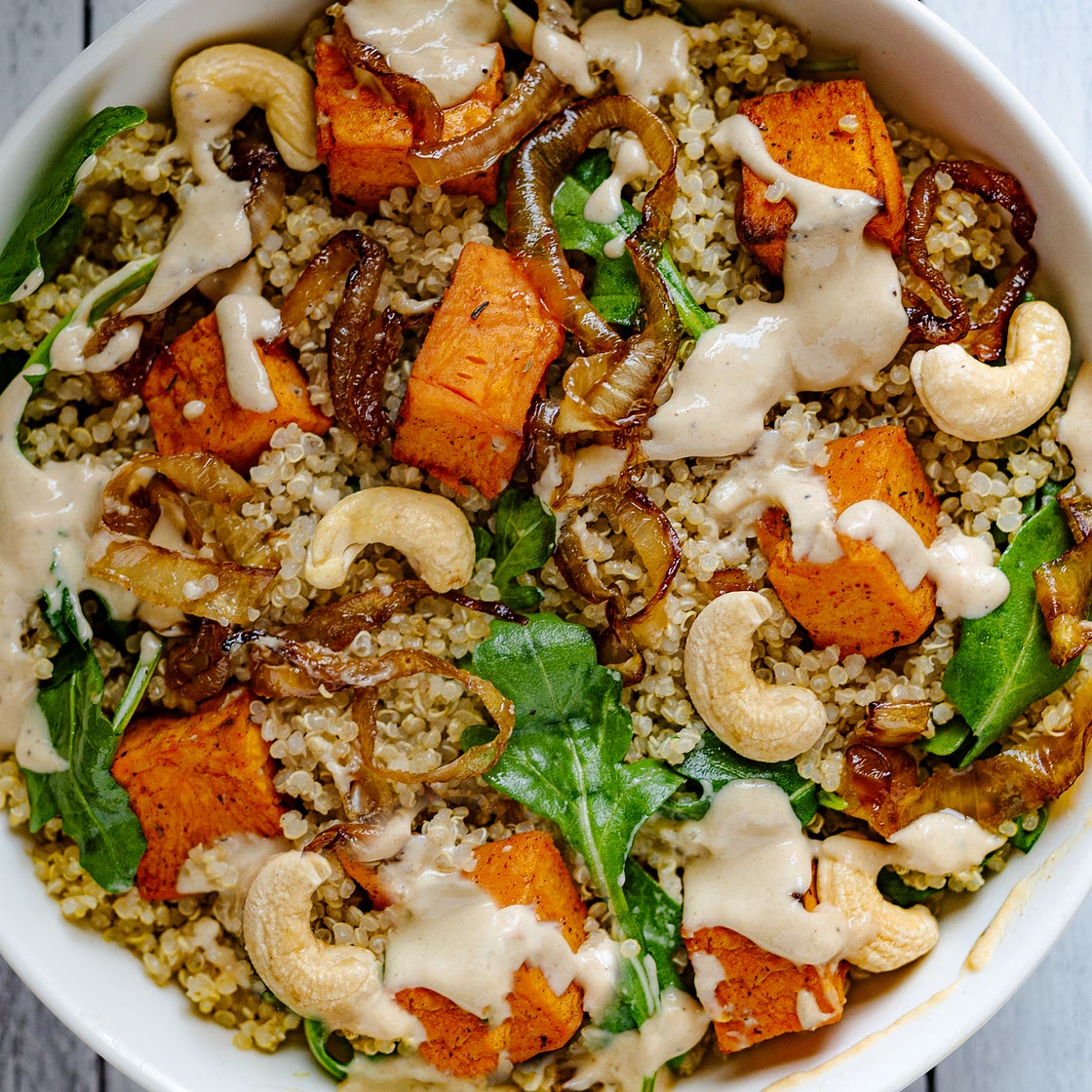 Sweet Potato & Quinoa Salad with Tahini