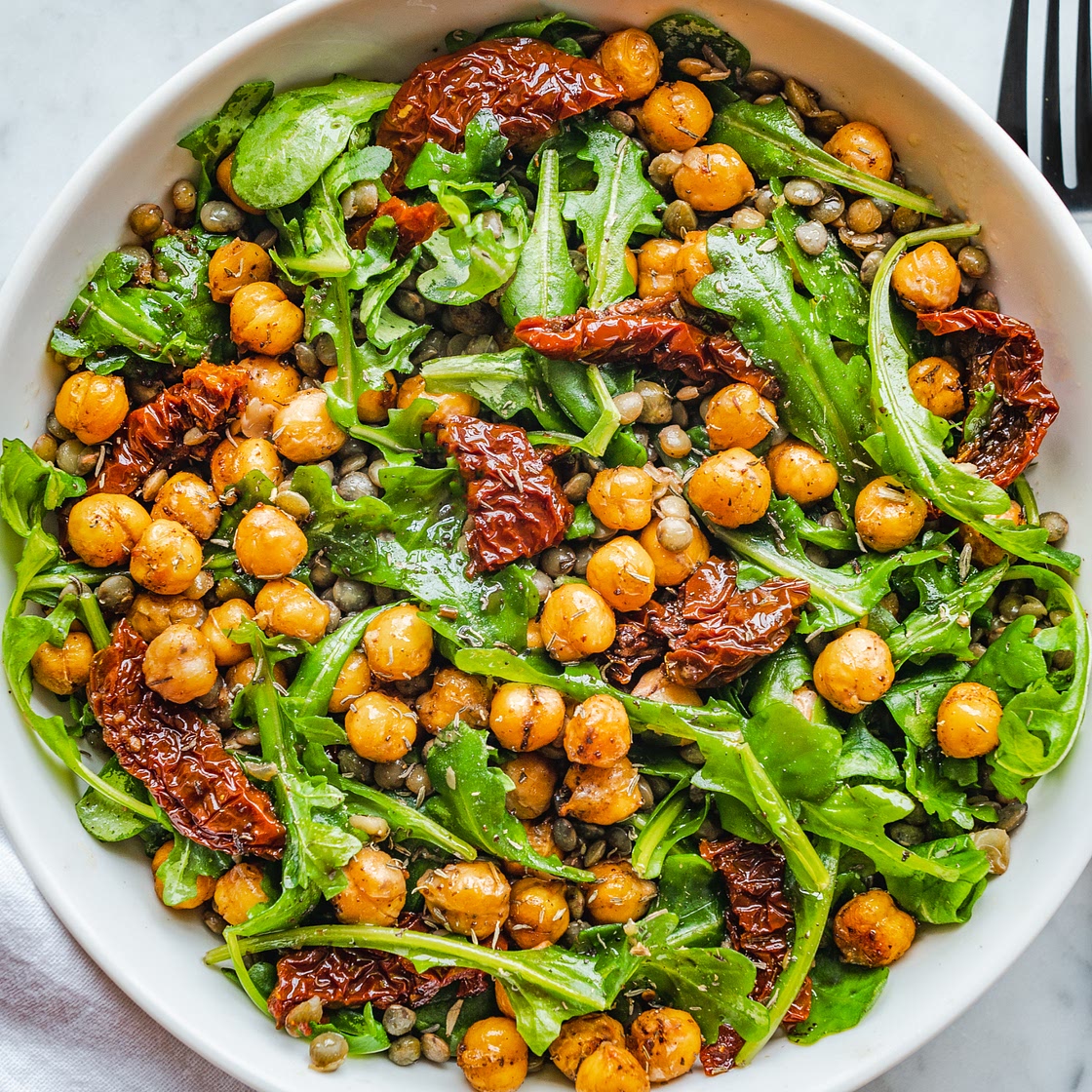 Chickpea Lentil & Sun-Dried Tomato Sumac Salad