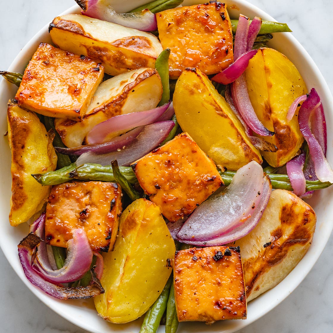 Orange-Glazed Tofu with Roasted Veggies