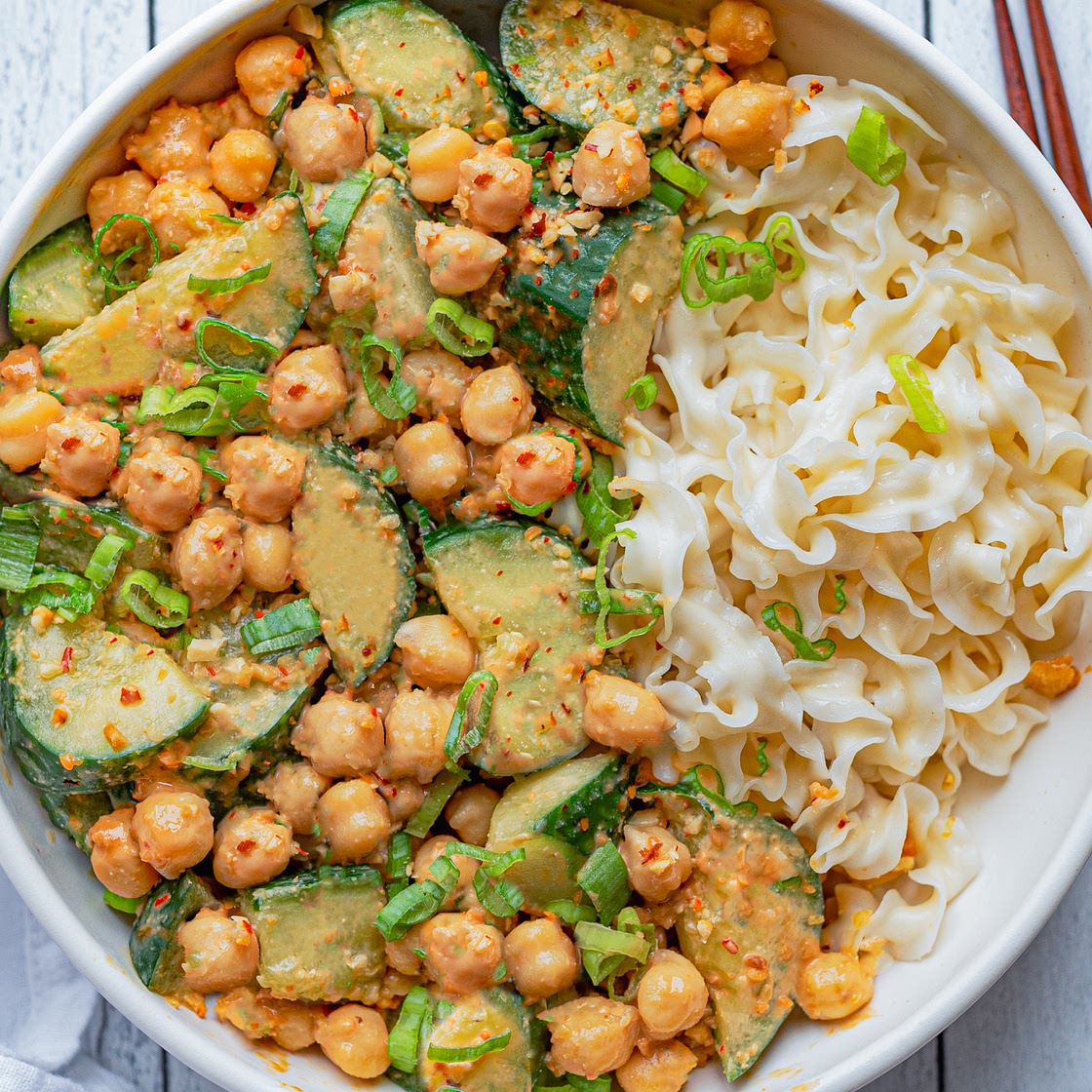 Peanut Noodle Salad with Chickpeas