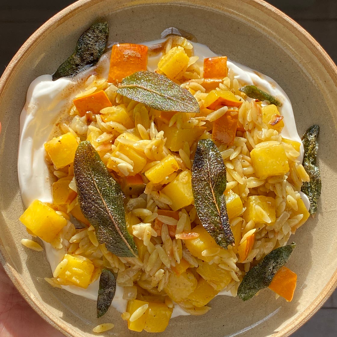 Crispy Sage, Pumpkin and Ginger Rice
