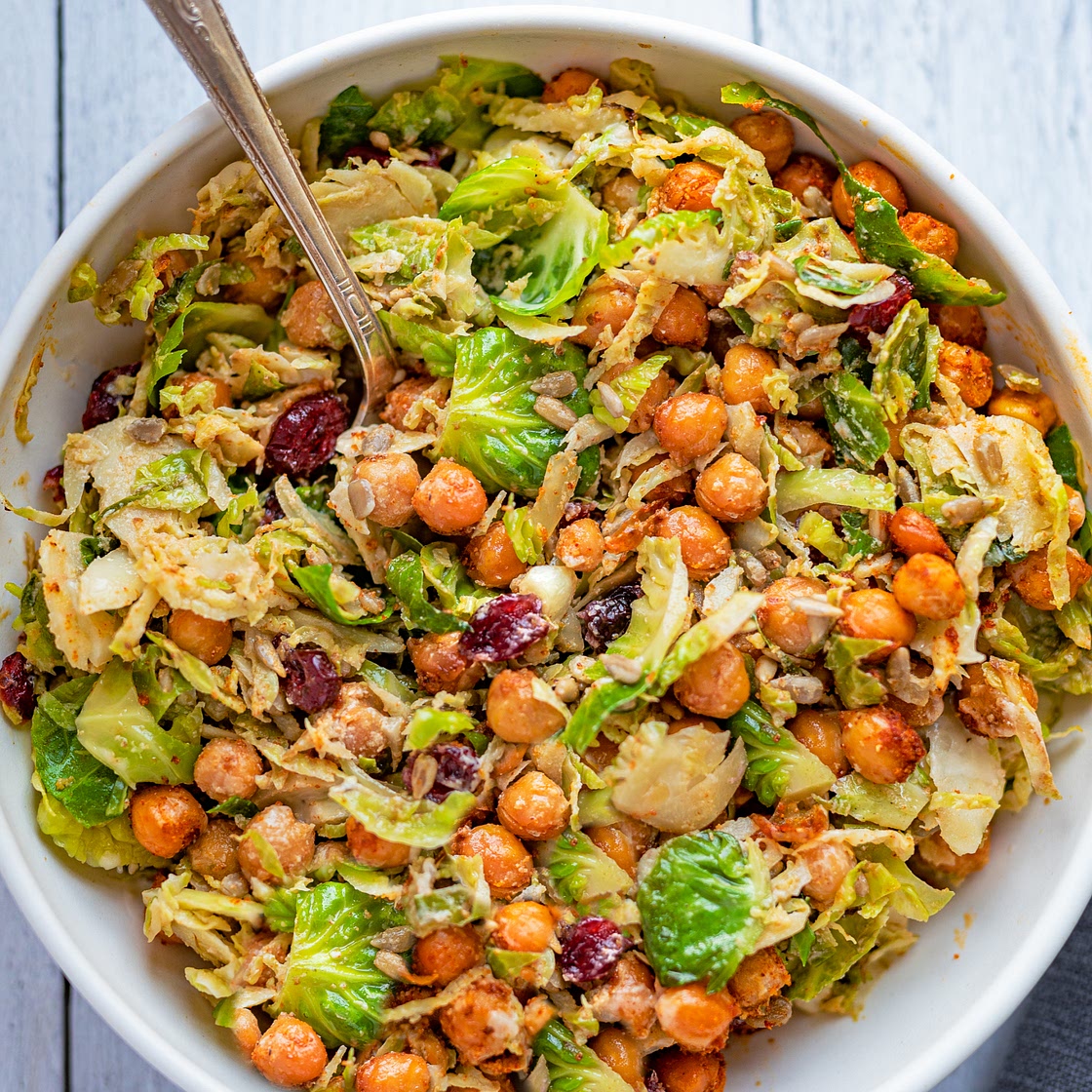 Chickpea & Brussels Vegan Caesar Salad