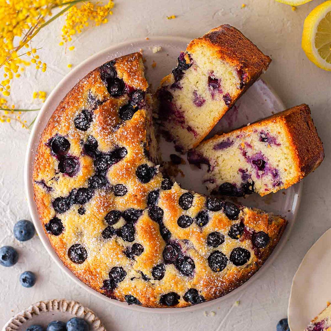Vegan Lemon Blueberry Cake