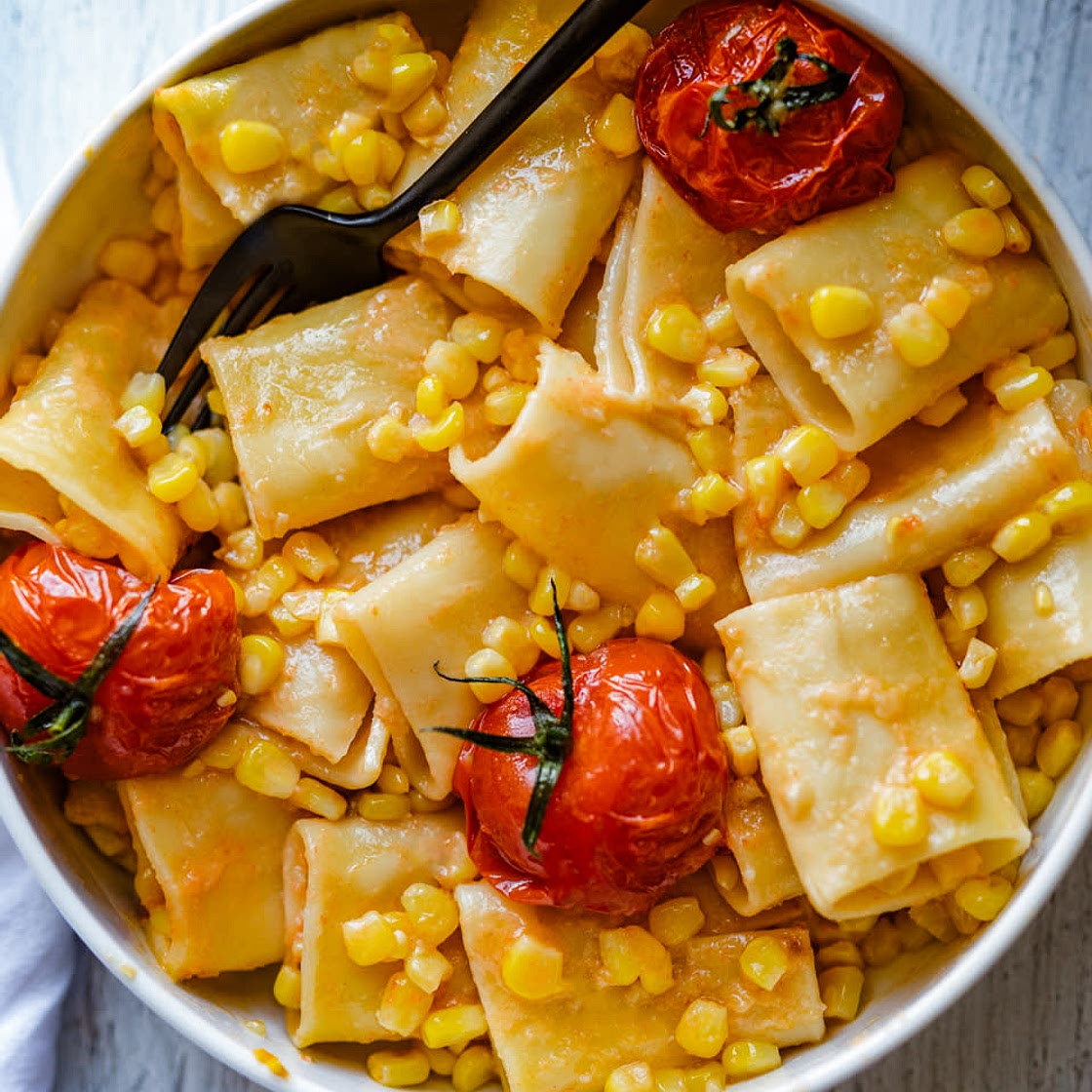 Miso Butter Corn & Tomato Pasta