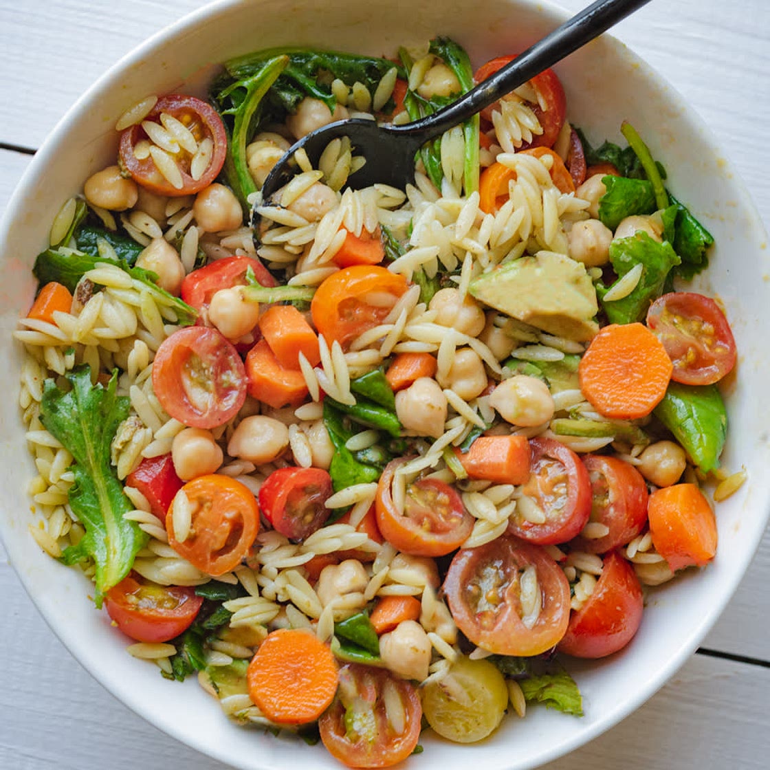 Orzo Salad with Oil-Free Pesto