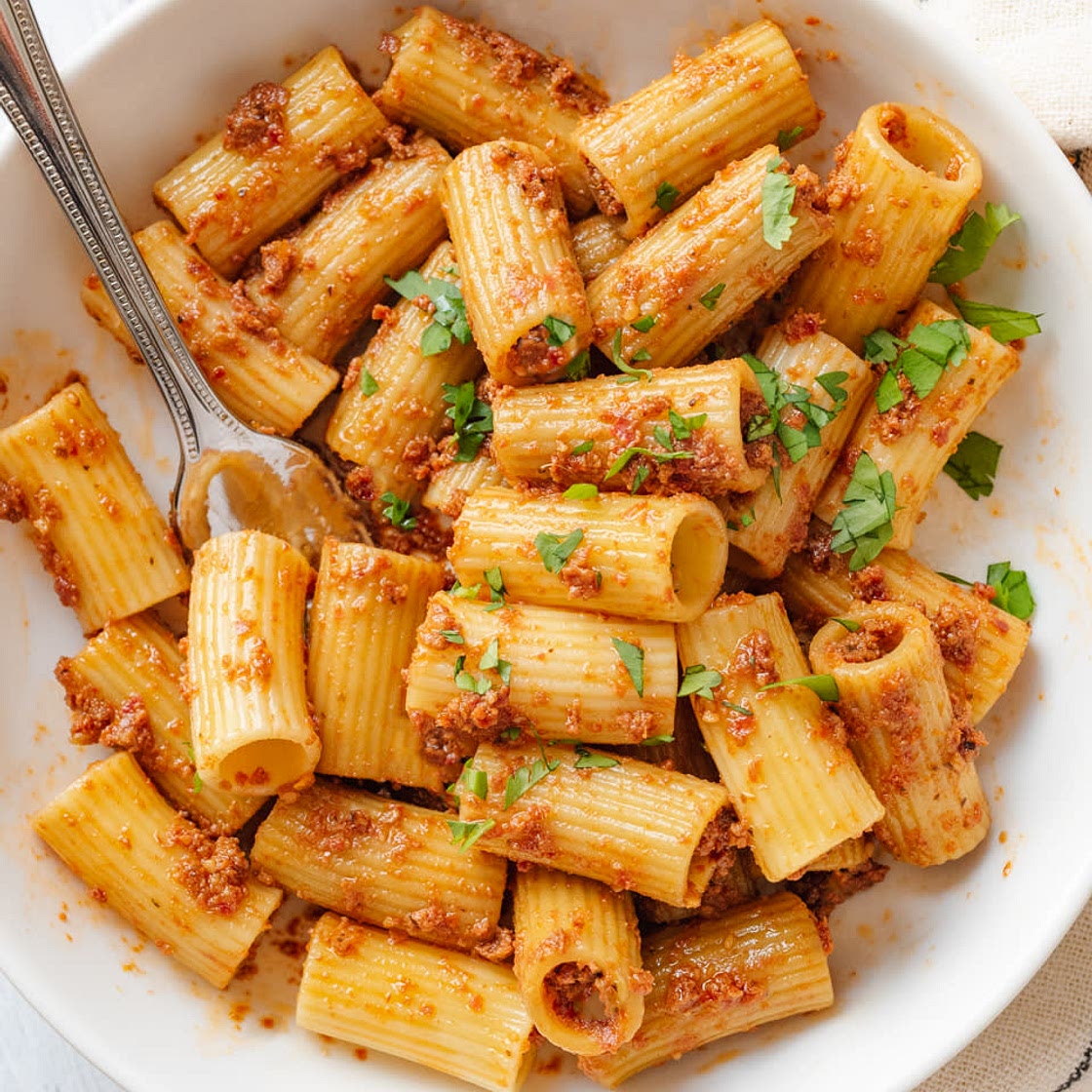 Sun-Dried Tomato Walnut Pesto Pasta