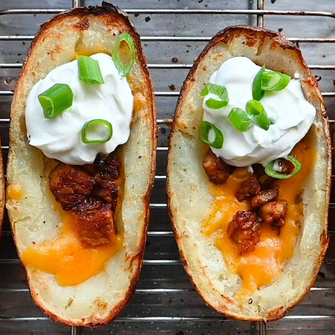 Tempeh Bacon Loaded Potatoes