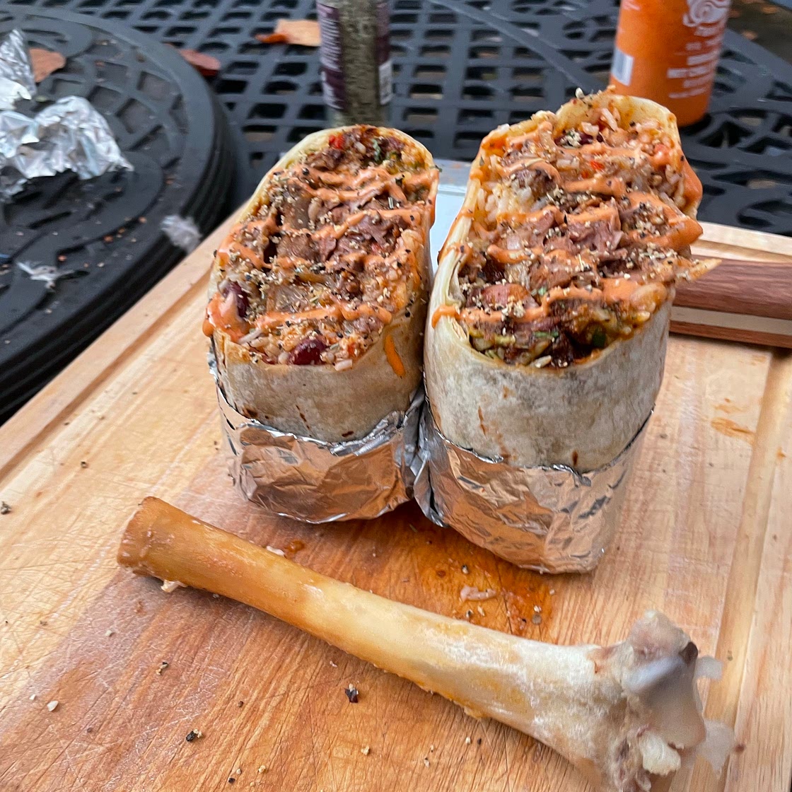Bone in Cajun Lamb Leg Burrito