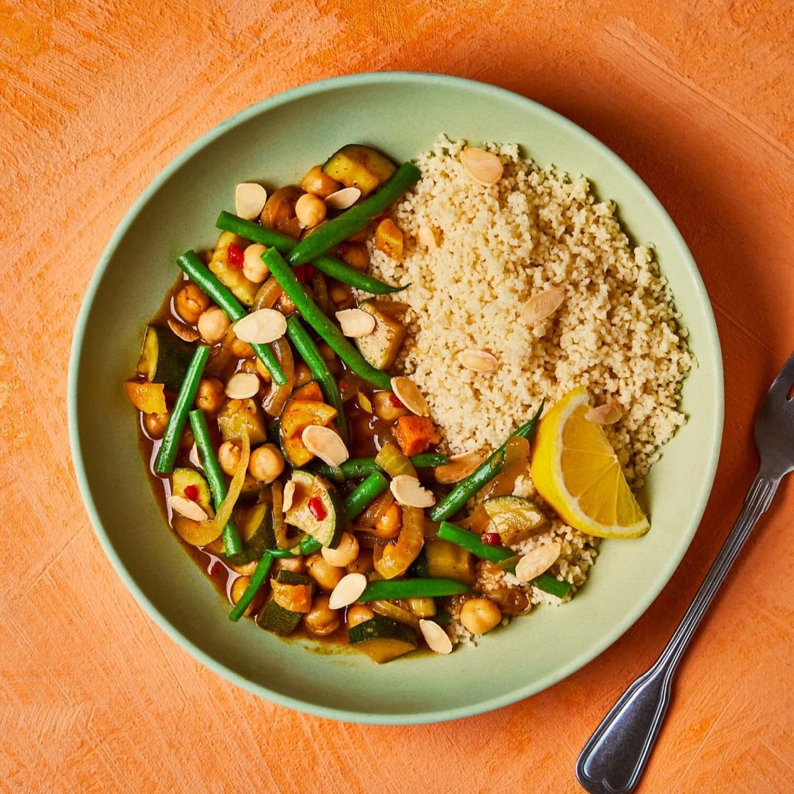 Moroccan-style chickpeas with lemony couscous