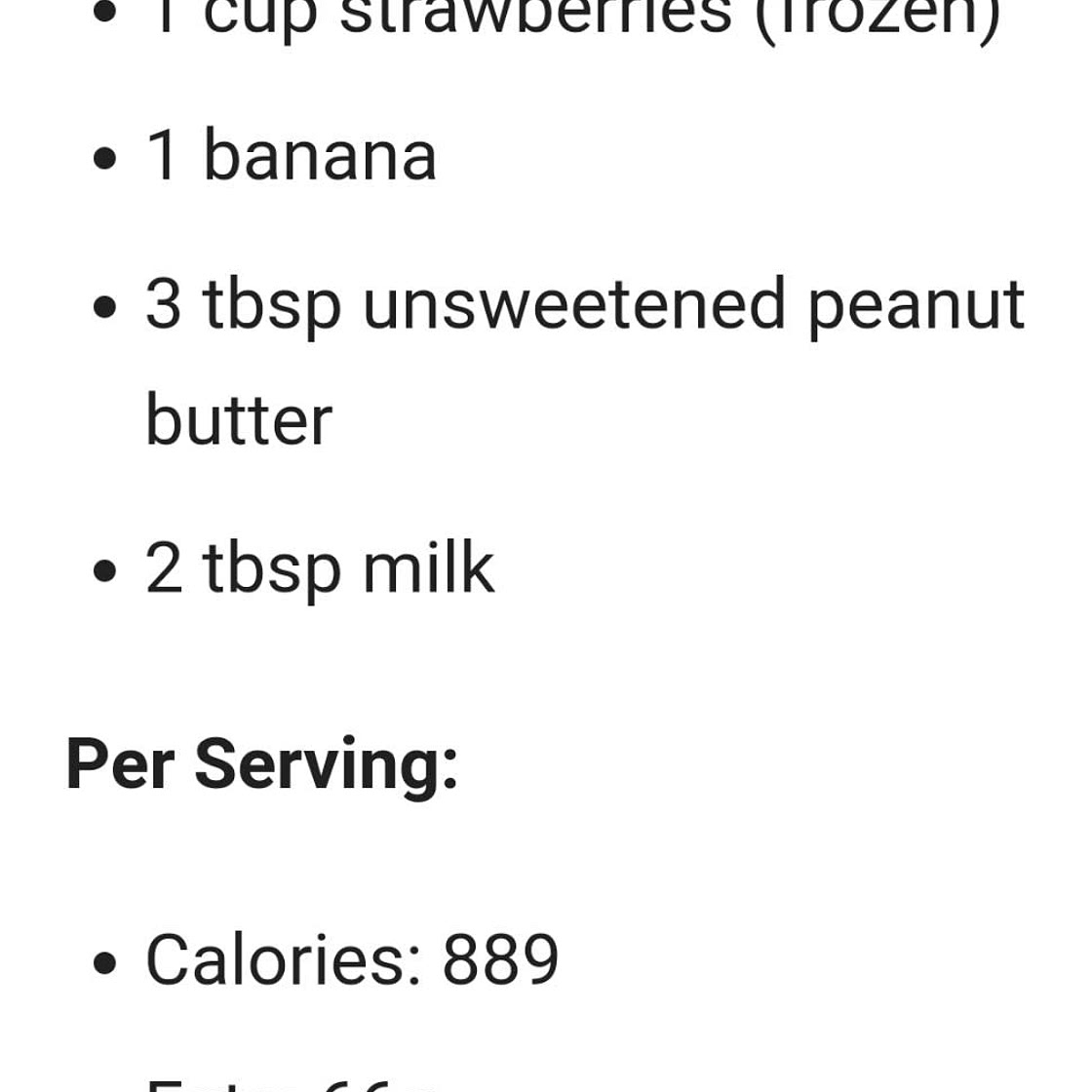 High fat peanut butter shake