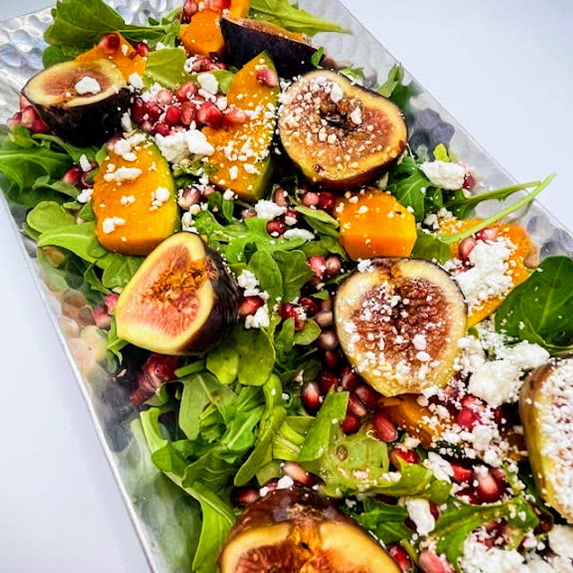 Kabocha, pomegranate, fig salad