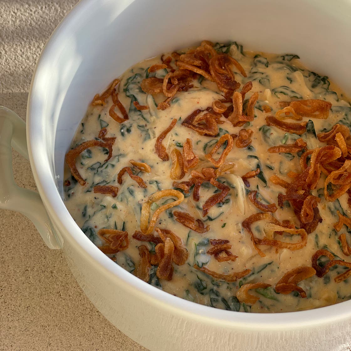 Creamed Kale with Crispy Shallots