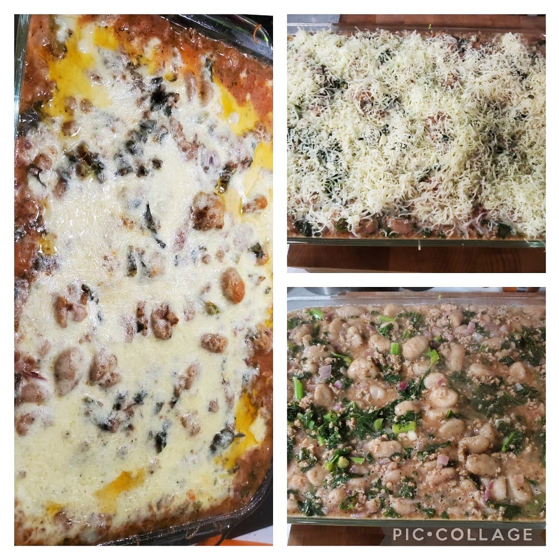 Sausage and kale gnocchi bake