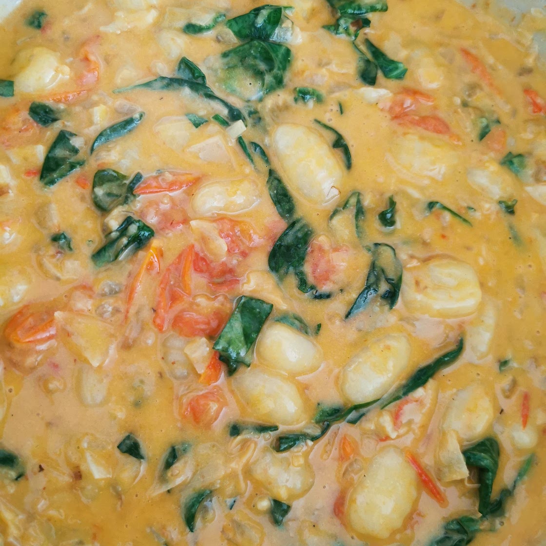 One Pot Creamy Tomato Spinach Gnocchi