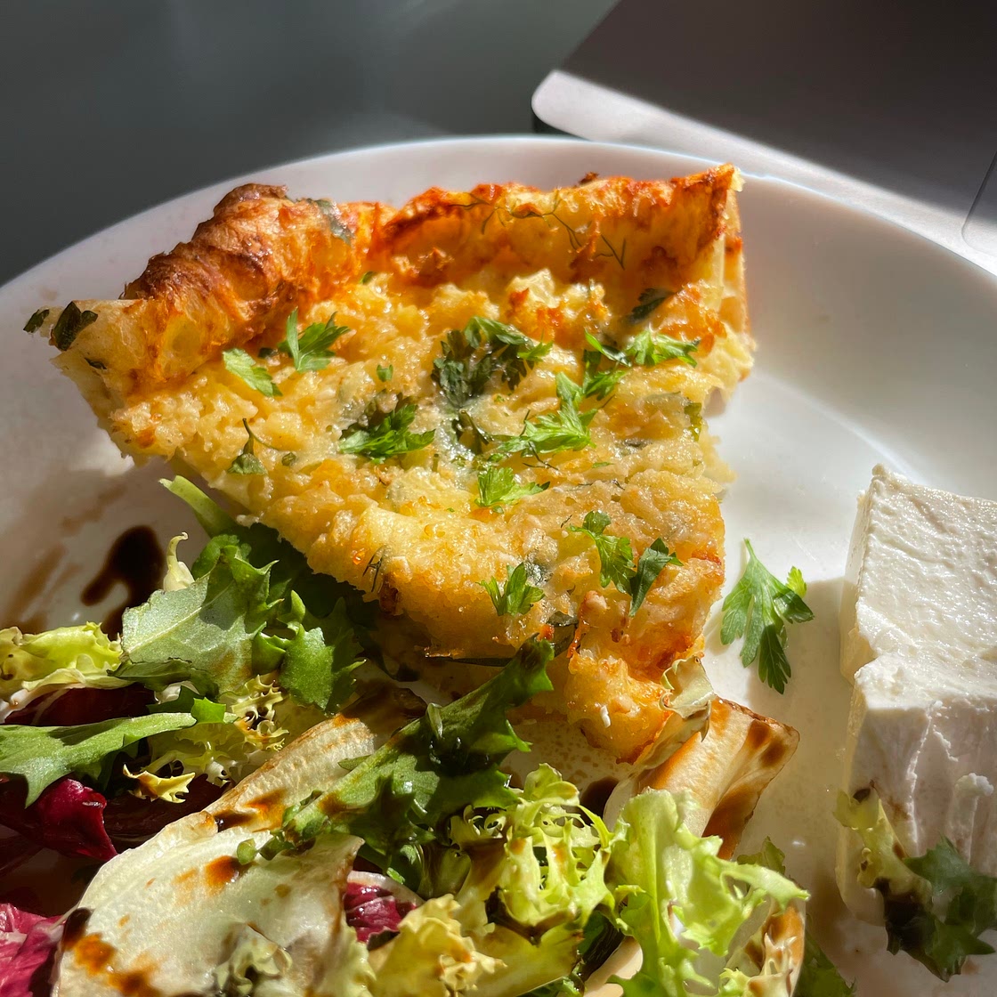 Parmesan-Herb Dutch Baby with Garlic-Butter Mushrooms