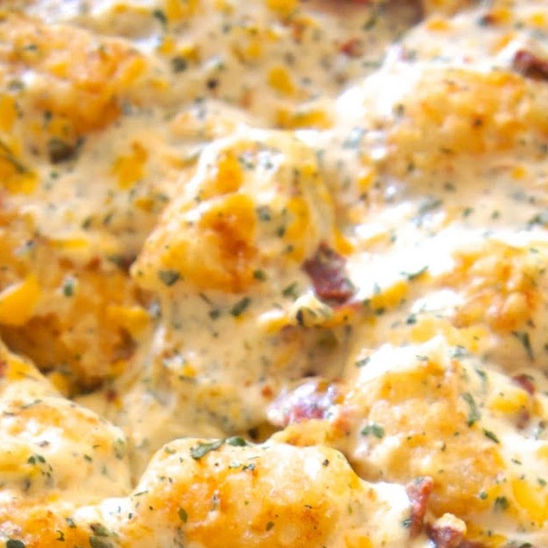 Cheddar, Bacon, Ranch Tater Tot Casserole