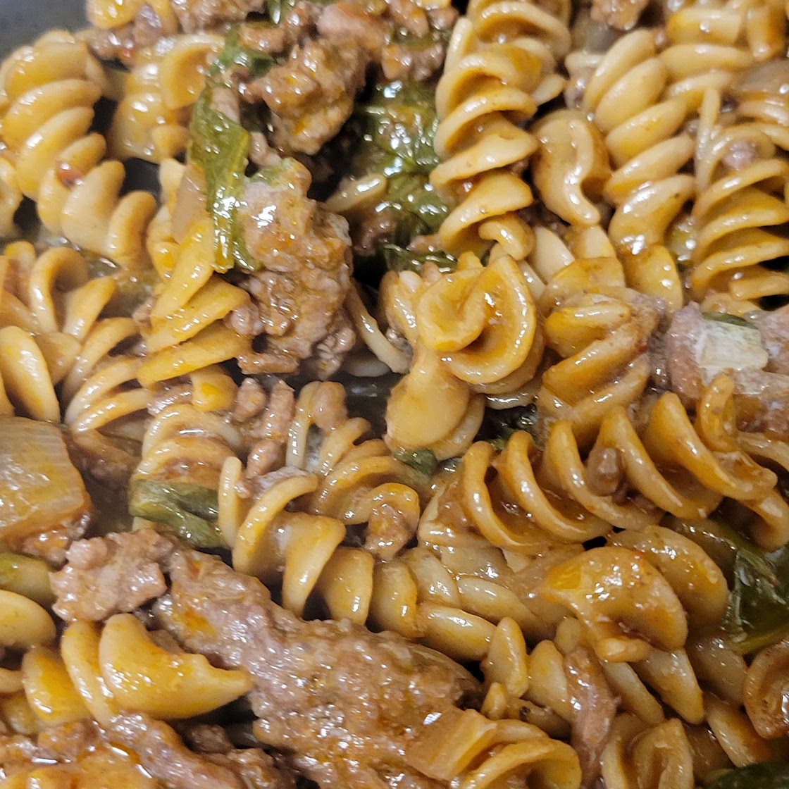 One-Pan Saucy Beef Pasta