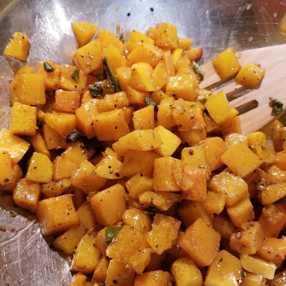Roasted butternut squash with sage butter