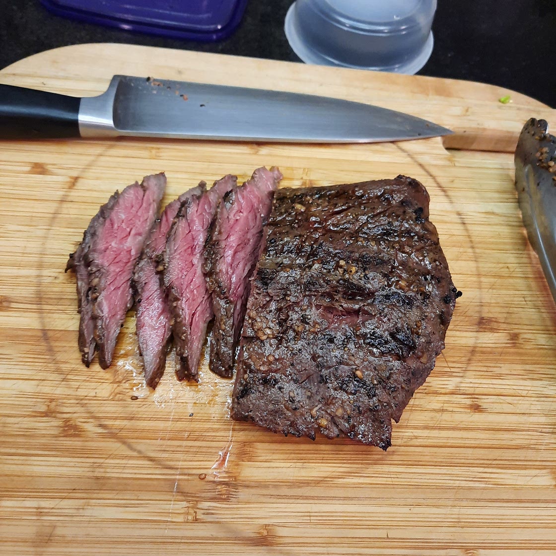 Sous vide flat iron steak