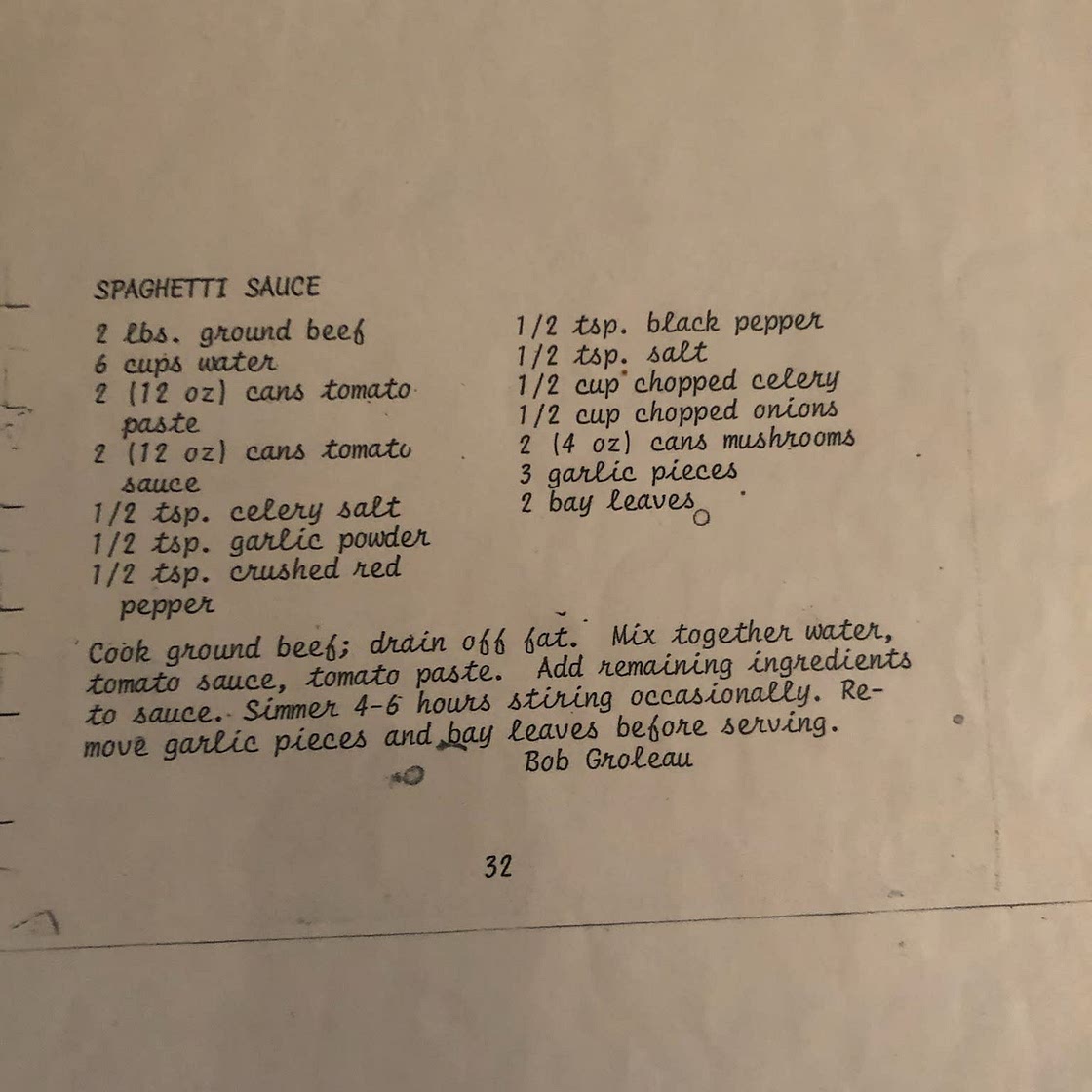 Groleau Meat Sauce
