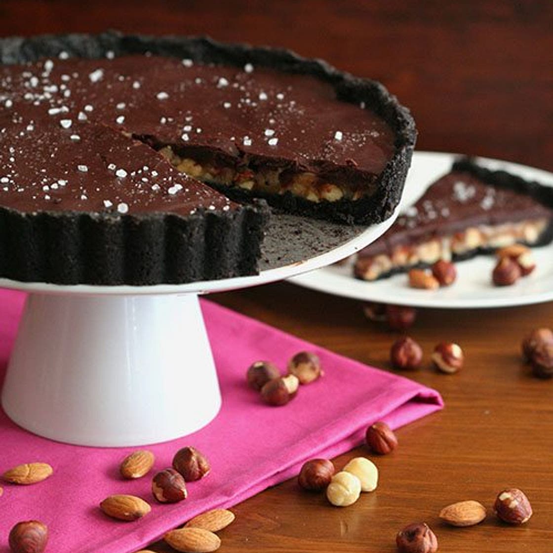 Keto Salted Dark Chocolate Candy Bar Tart