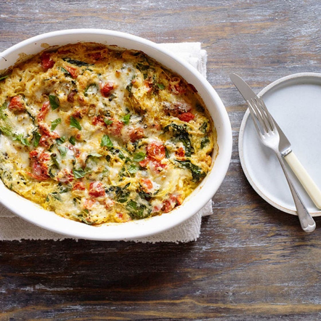 Creamy Spaghetti Squash with Ricotta and Spinach
