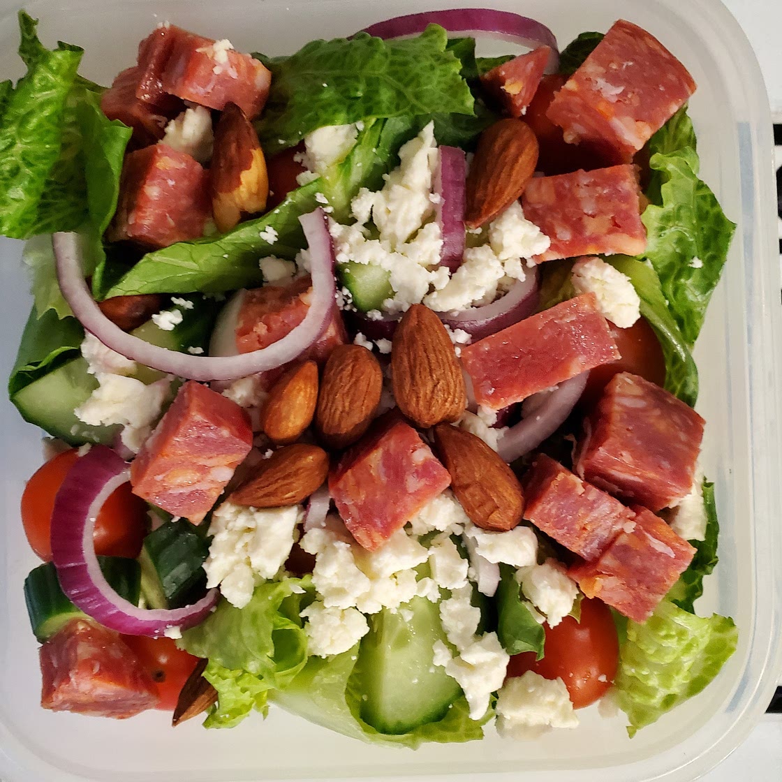 Greek Salad with salami