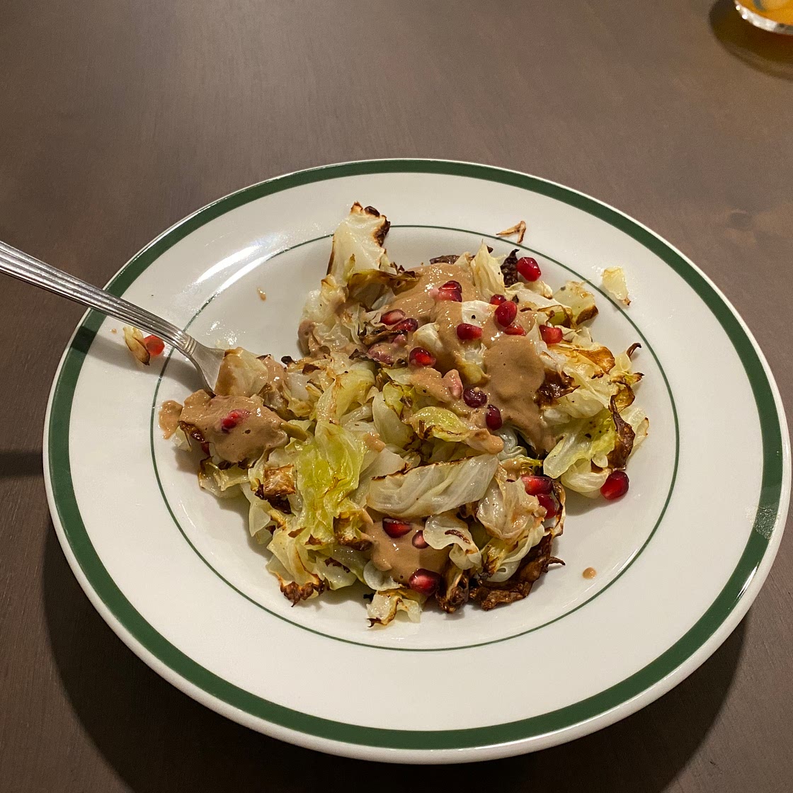 Crispy Cabbage Salad with Maple Tahini Dressing