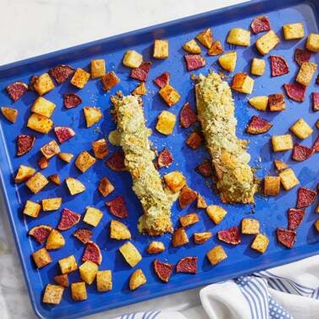 Sheet Pan Pesto Salmon with Roasted Vegetables