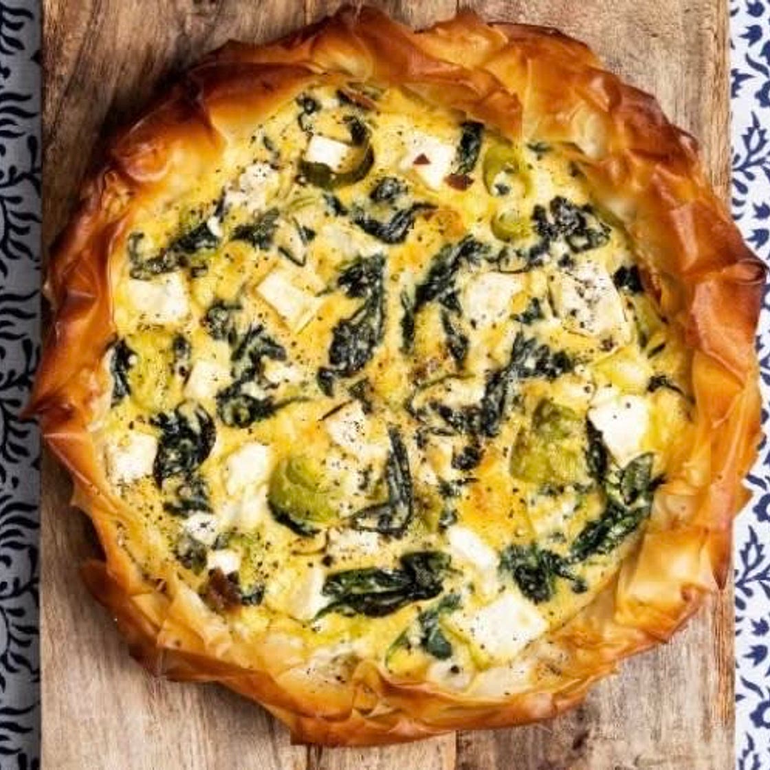 Spinach, Leek & Feta Filo Pastry Tart