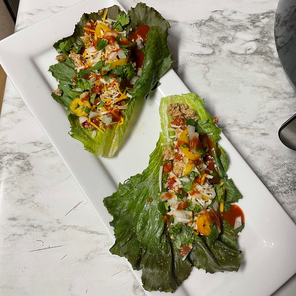 Ground turkey taco lettuce wraps