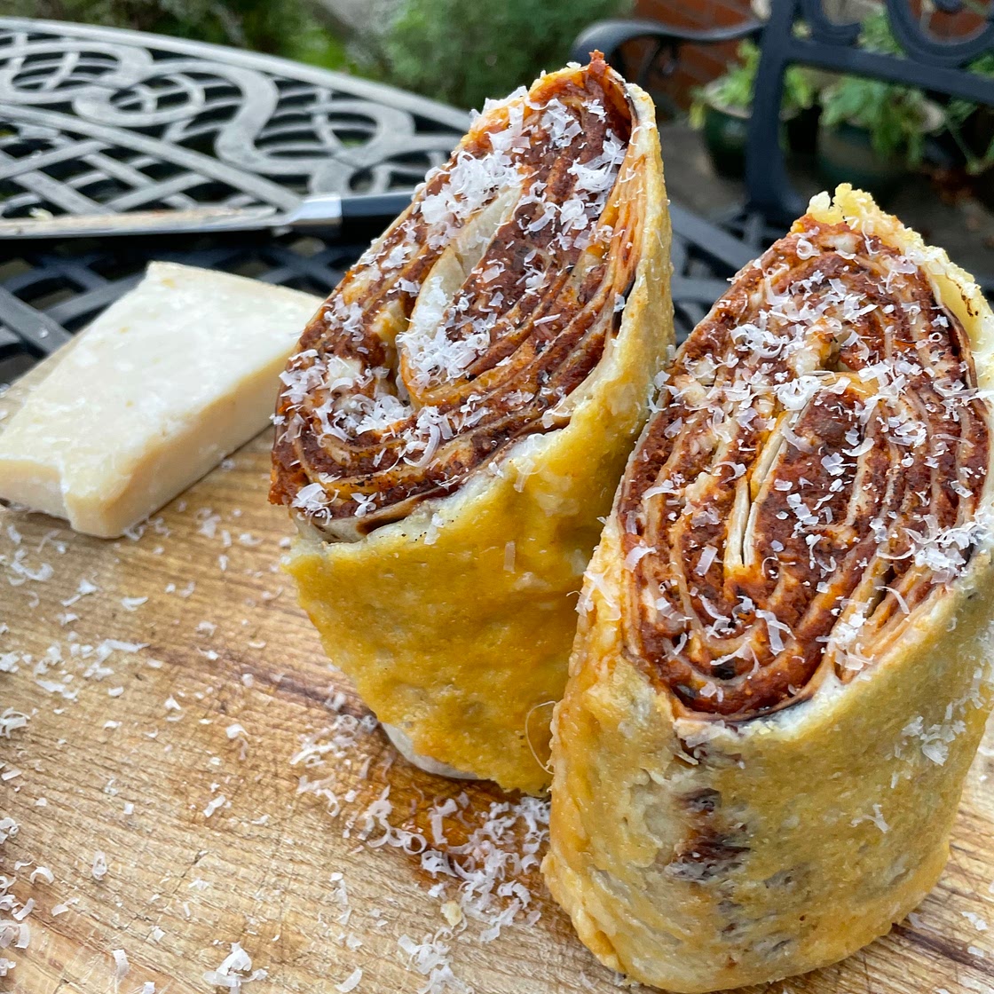 Cheese Crusted Lasagna Burrito