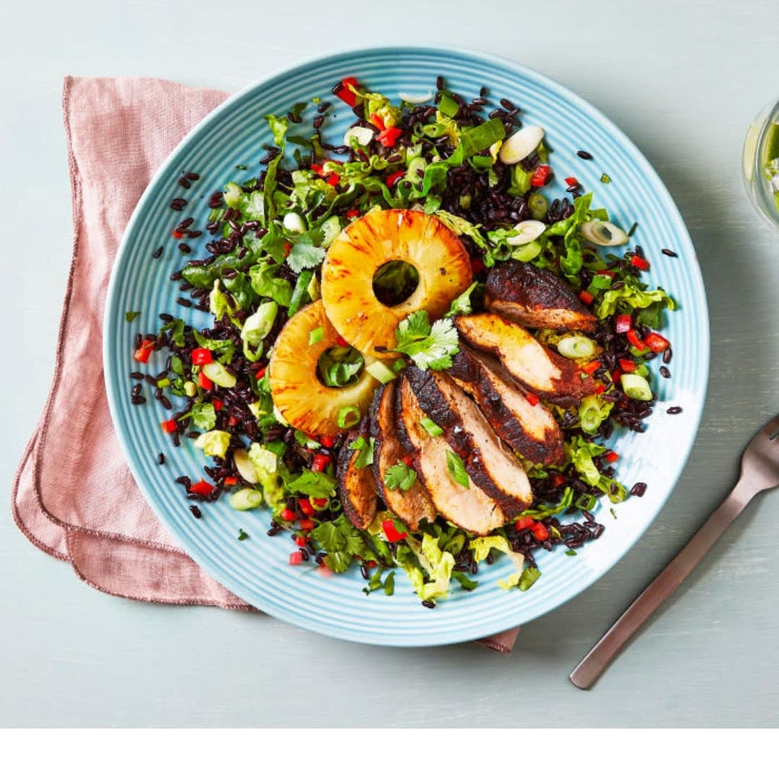 Fiery Chicken, Pineapple & Black Rice Salad