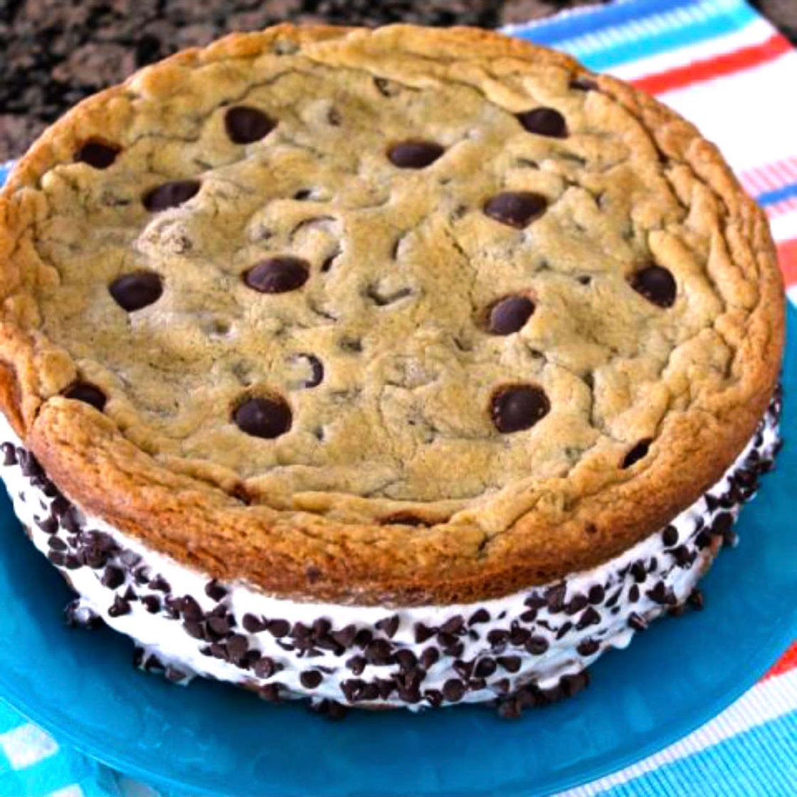 Cake Batter Chocolate Chip Cookie Ice Cream Sandwiches