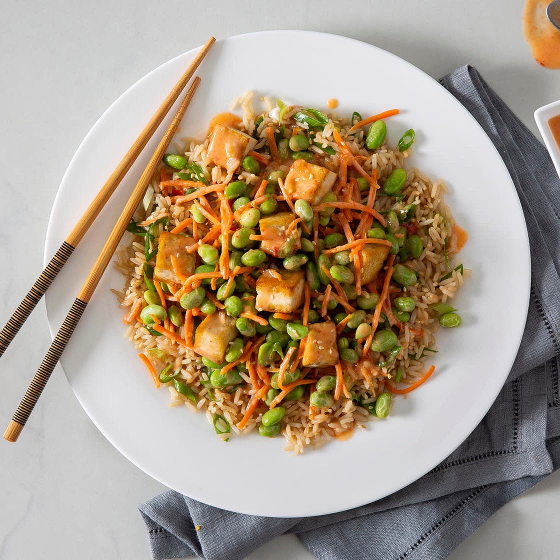 Crispy Bang Bang Tofu Bowls