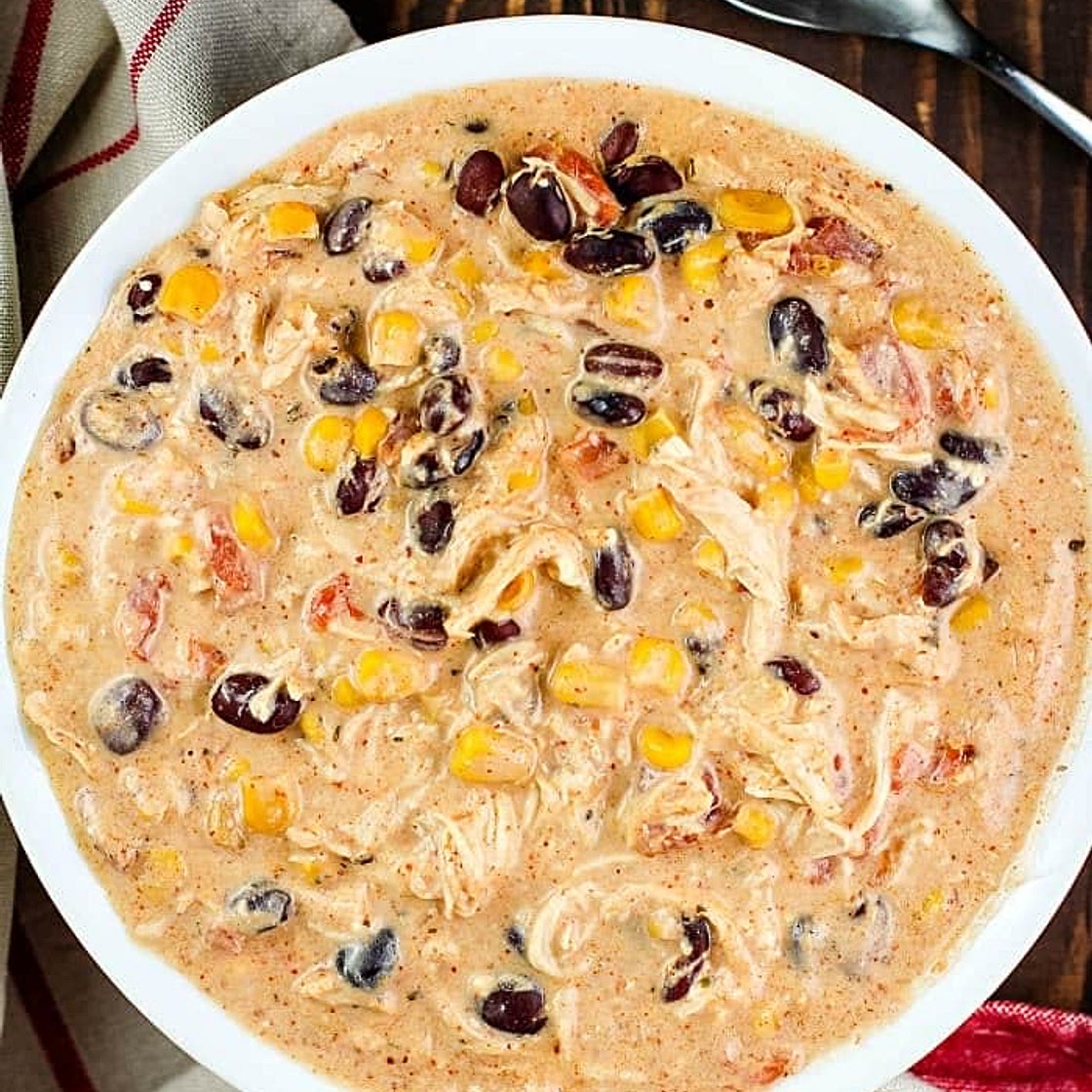 Crockpot Cream cheese chicken chili