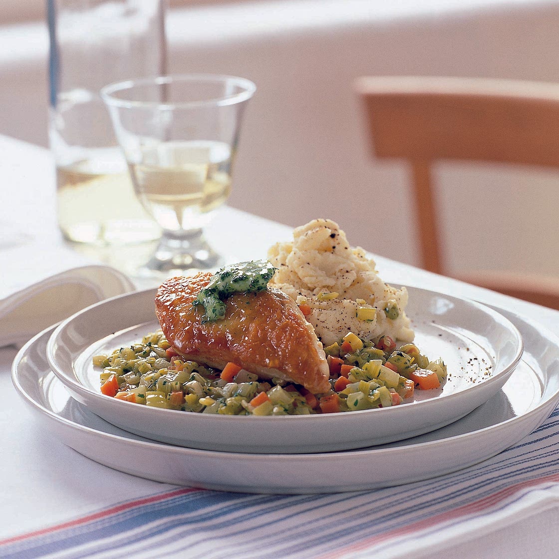 Pot-Roasted Chicken with Herby Garlic Butter - Ainsley Harriott