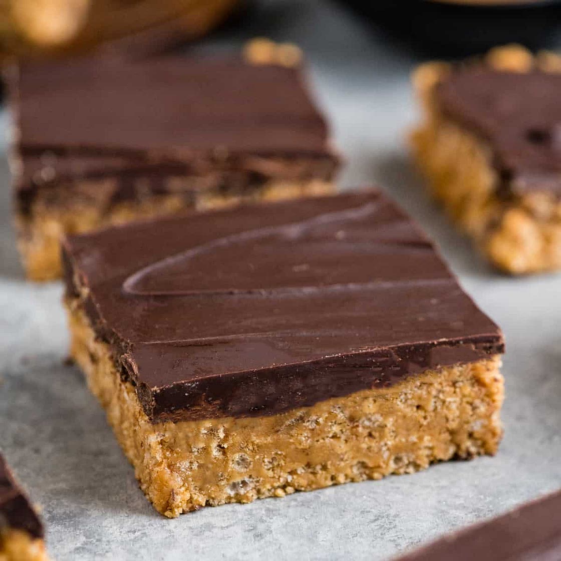 Healthy Peanut Butter Rice Crispy Treats