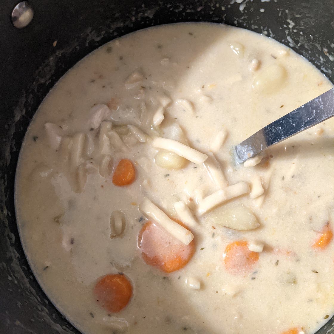 Lightened-Up Creamy Chicken Noodle Soup