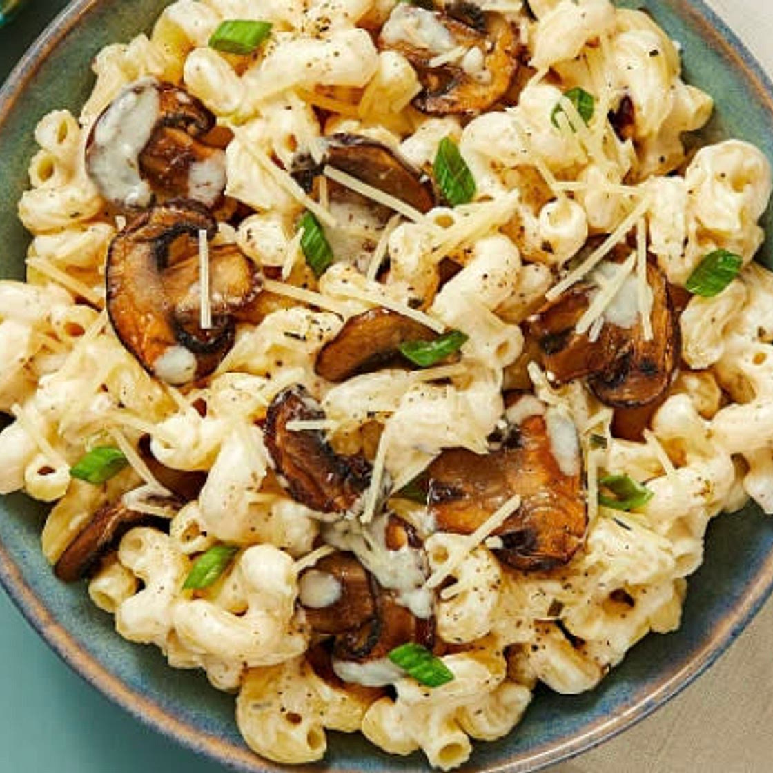 Creamy Dreamy Mushroom Cavatappi with Scallions & Parmesan 