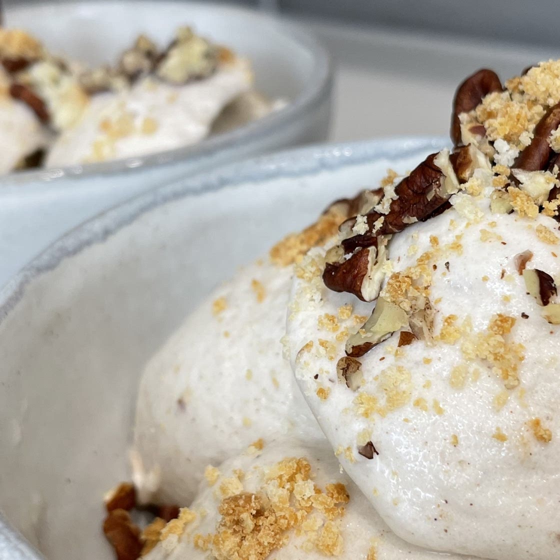Dairy-Free Coconut Vanilla Pecan Pie Nice Cream