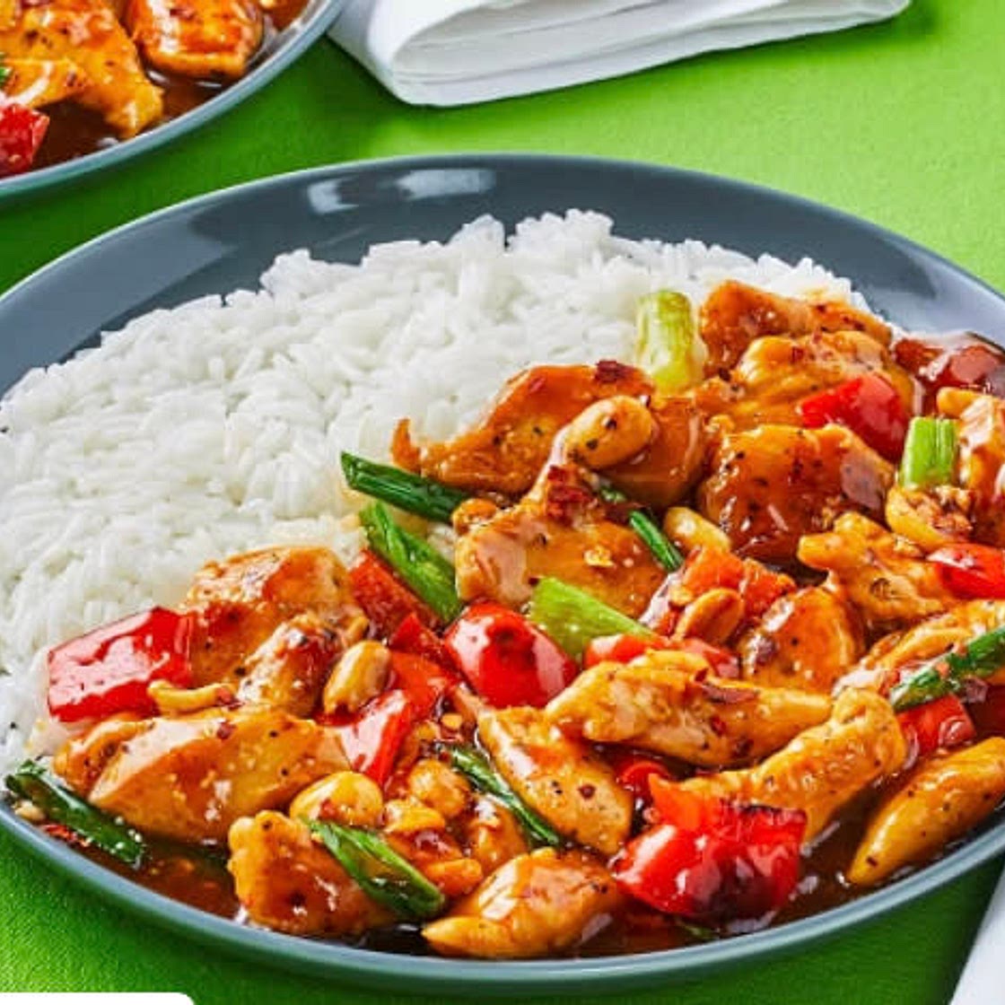Kung Pao Chicken with Sweet Szechuan Sauce, Peanuts & Jasmine Ri